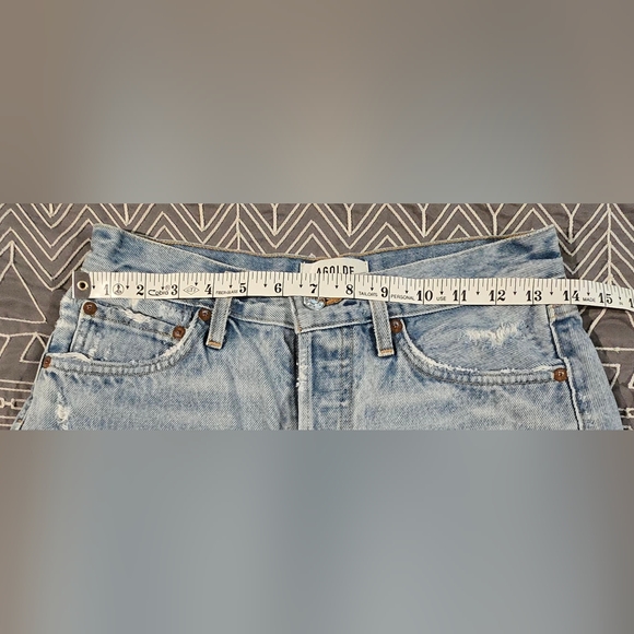 Agolde Parker Distressed Button Fly Raw Hem Shorts Size 24 - Picture 2 of 9